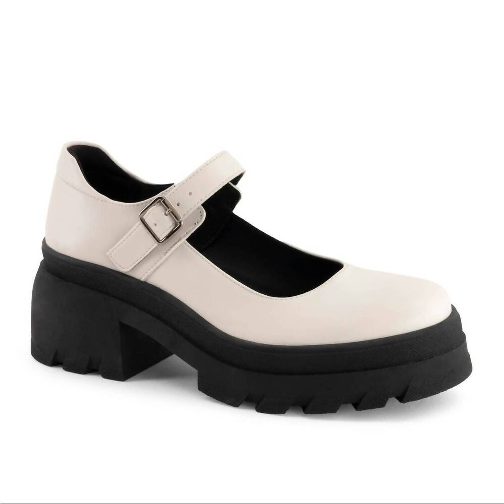 NEW ANDREA women's mary jane platform pump in bone